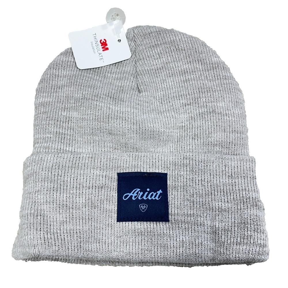 Ariat Beanie Hat Womens Gray Rebar Fold Overโ Skull Cap Acrilic Knit NEW